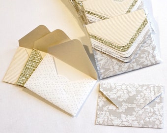 8 Envelopes made from vintage wallpaper - handmade Invitation envelopes - recycled stationary
