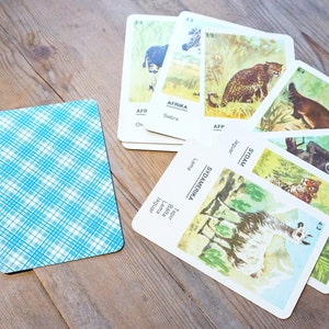 Vintage dierenspeelkaartenset - 8 stuks voor knutselen, scrapbooking, junkjournal, lijmboek, kortstondig