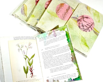 Nature Junk Journal - Handmade journal made from vintage books - Birds - Botanical illustrations