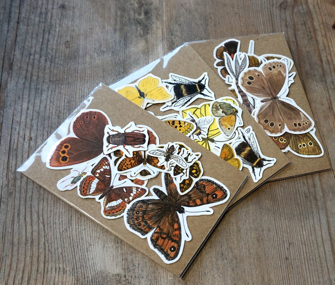 Journal Insect Stickers Insects/butterfly Stickers Made From Vintage Recycled Books, Bullet ...