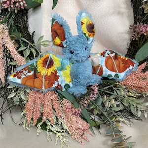 Pumpkin Spice Plushie Stuffed Animal Bat Cottage Core Pumpkins Sunflowers
