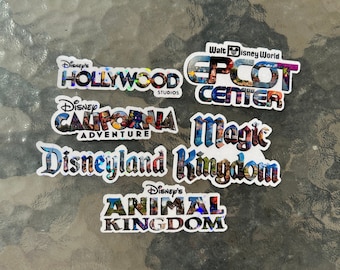 Waterproof Glitter Disney Parks Sticker | Rides & Attractions Decal
