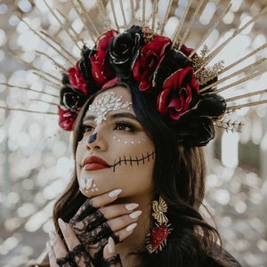 Dia De Los Muertos Halo Flower Crown Day of the Dead Costume Halloween