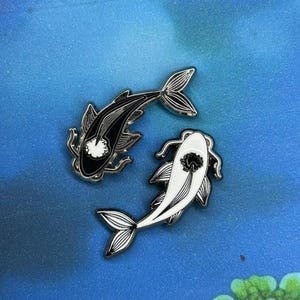 Tui & La Avatar The Last Airbender Pin Set | Spirit Fish Enamel Pins | ATLA Yin Yang Koi Fish Pins