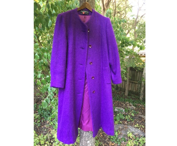 Vintage purple coat, George David vintage mohair c