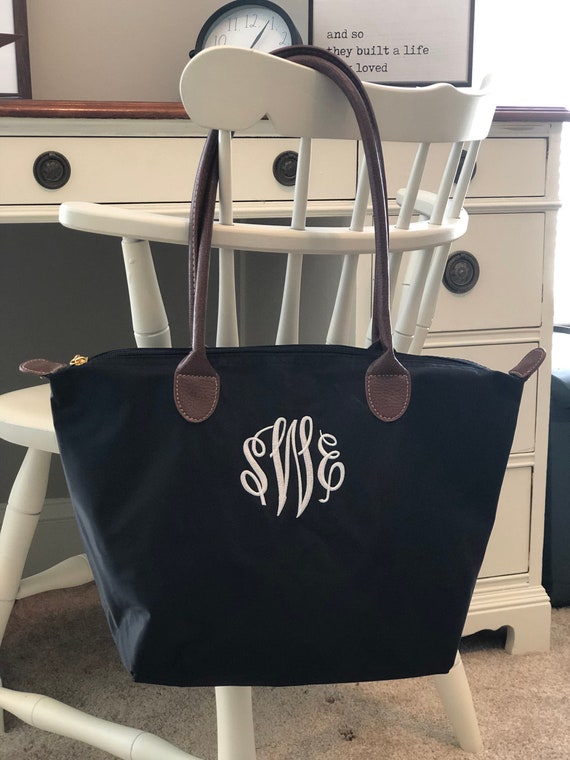 Monogrammed Nylon Tote Personalized Medium Nylon Bag - Etsy