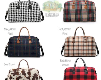 Plaid overnight online bag