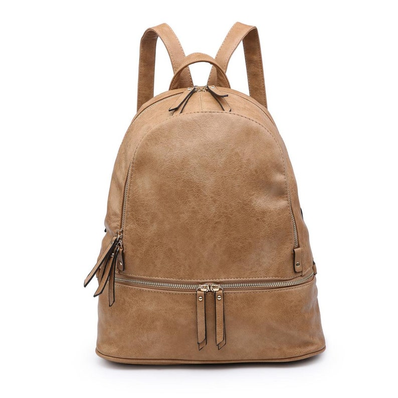 Monogrammed Vegan Leather Backpack Personalized Leather Back Etsy