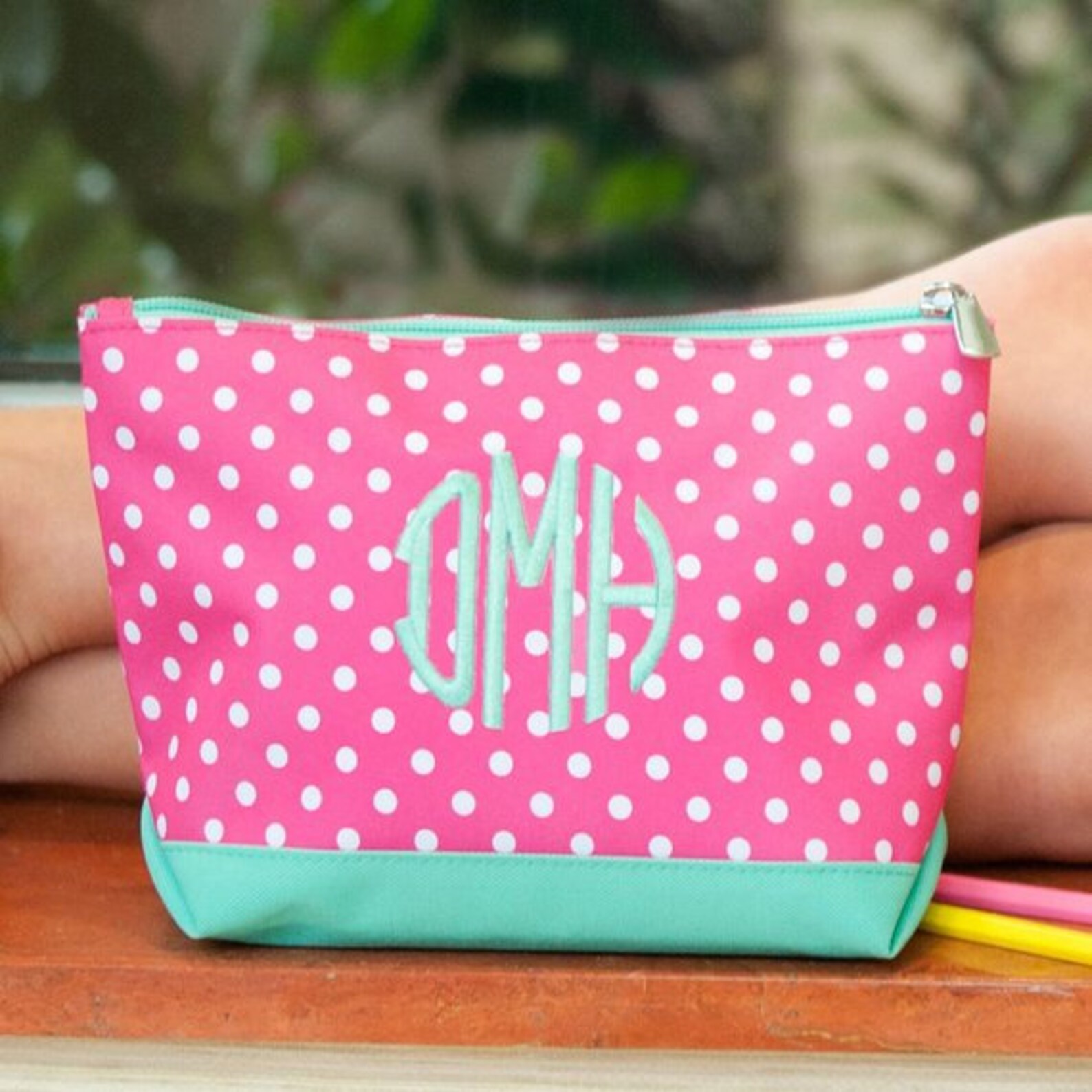 Monogrammed Dottie Bag Personalized Toiletry Bag Girls Etsy