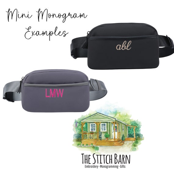 Personalized Nylon Belt Bag with Adjustable Strap Monogrammed Fanny Pack Perfect Mini Travel Bag Mini Initial Crossbody Belt Bag Etsy
