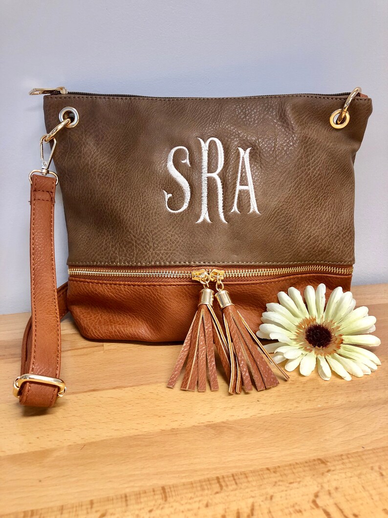 Monogrammed Crossbody Bag Personalized Tassel Crossbody Etsy