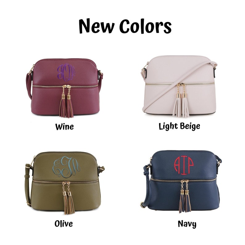Monogrammed Purse With Tassel Personalized Tassel Crossbody Etsy