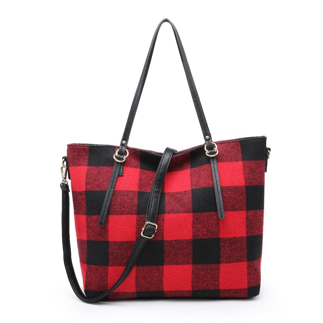 Monogrammed Large Tote Personalized Buffalo Check Large Tote - Etsy