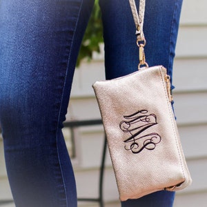 Bolso bandolera monograma, bandolera personalizada de tres compartimentos, bandolera de cuero vegano, bolso pequeño, Ricky