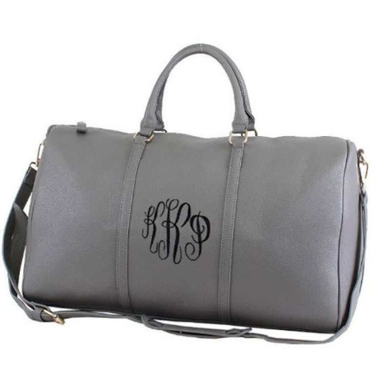 Monogrammed Vegan Leather Travel Bag Personalized Weekender | Etsy