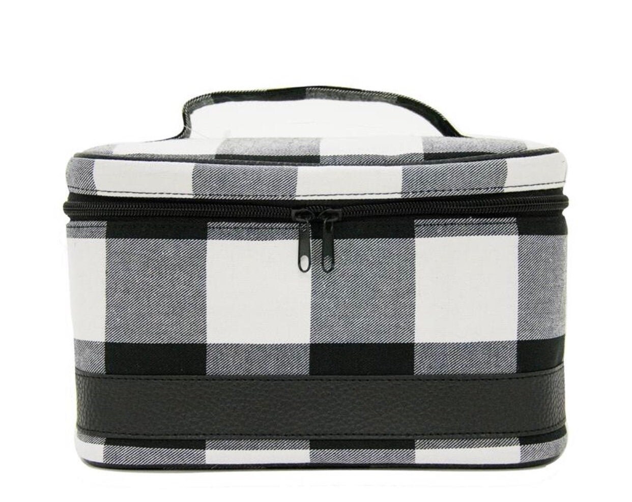 Monogrammed Buffalo Check Train Case Personalized Cosmetic Etsy