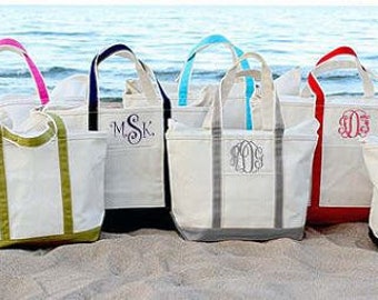 Monogrammed Large Boat Tote, Personlized Boat Tote, Large Canvas Bag, Canvas Tote, Bridesmaid Gift, Mother's Day Gift, Great Gifts