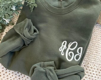 Cute Monogrammed Crewneck Sweatshirt - Soft Personalized Sweatshirt - Lightweight Personalized Sweatshirt - Spring Monogrammed Crew