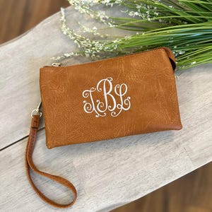 Bolso bandolera pequeño personalizado, bandolera monogramada de tres compartimentos, bandolera de piel vegana, cartera pequeña, Ricky