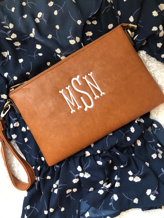 Monogrammed Clutch Crossbody Bag Personalized Clutch 