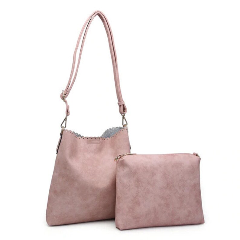 Vegan Leather Crossbody Monogrammed Crossbody Bag Monogrammed Eyelet Scallop Bag Monogrammed Handbag Personalized Handbag Kaley