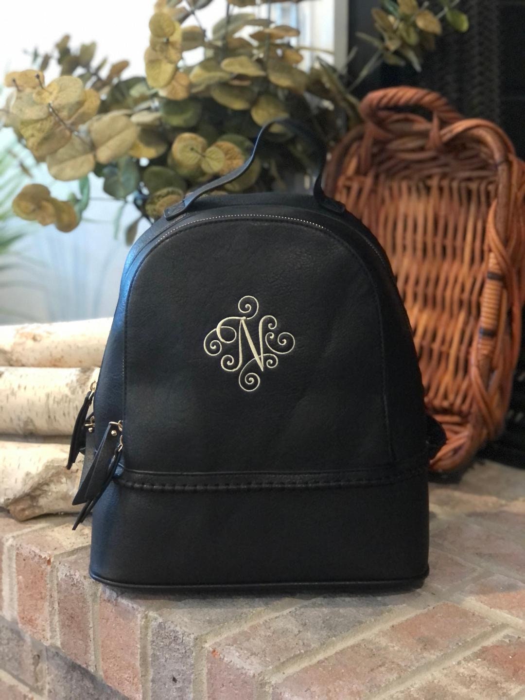 Women's Raleigh Monogram Backpack Purse Vegan Leather 