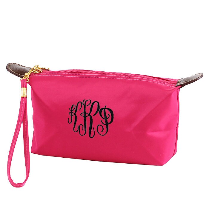 Monogrammed Nylon Cosmetic Bag Personalized Toiletry Bag Etsy