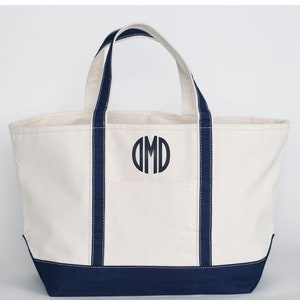 Monogrammed Large Boat Tote, Personlized Boat Tote, Large Canvas Bag ...
