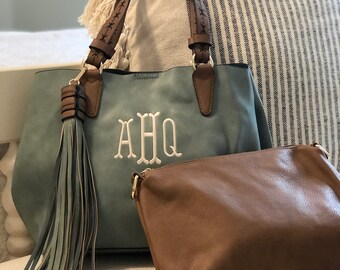 leather purse with initials
