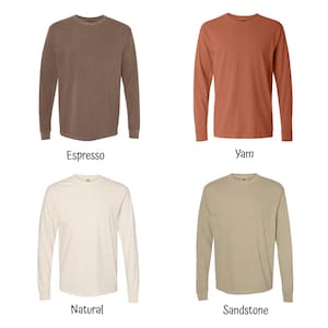 Pumpkin Comfort Colors Embroidered Tee - Pumpkin Outline T-Shirt - Simple Fall Pumpkin Crewneck T-Shirt - Minimal Fall Long Sleeve T-Shirt image 5
