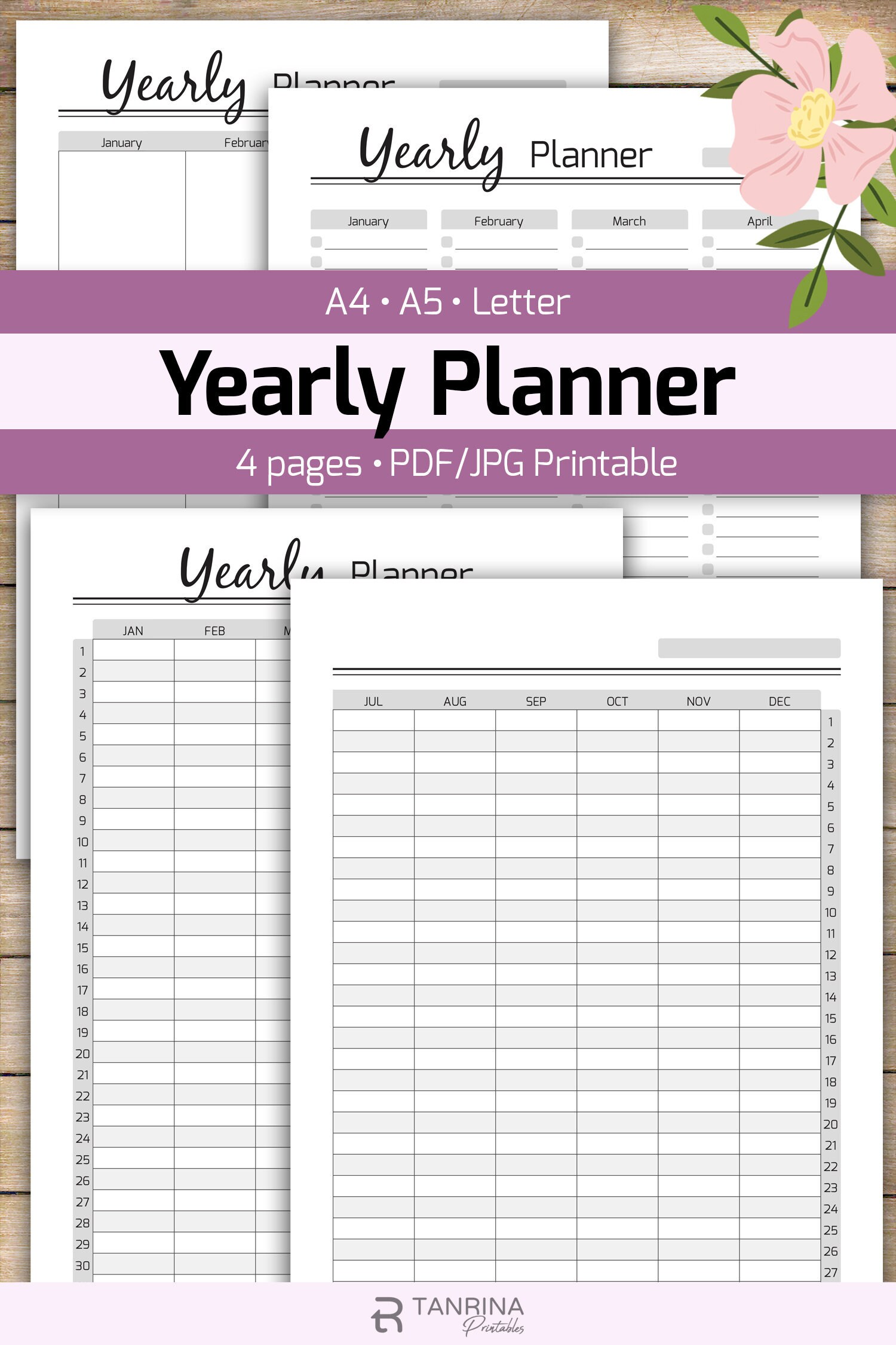 Printable year planner