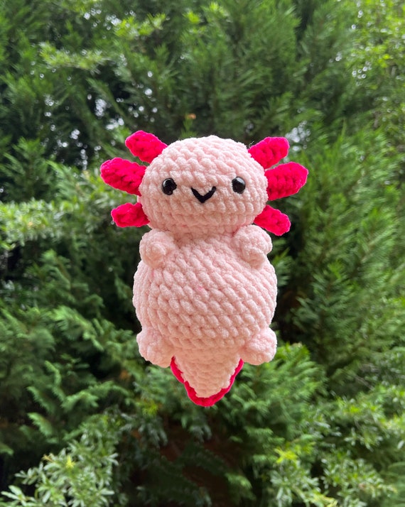 Crochet Cute Plush Mini Axolotl Figures or Keyring 