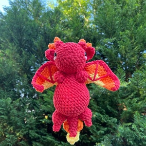 Crochet fire dragon plushie