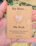 beautiful crystal gift for mum. mothers day. mother's day gift. rose quartz keepsake cute gift. mother and daughter son. pocket crystal.