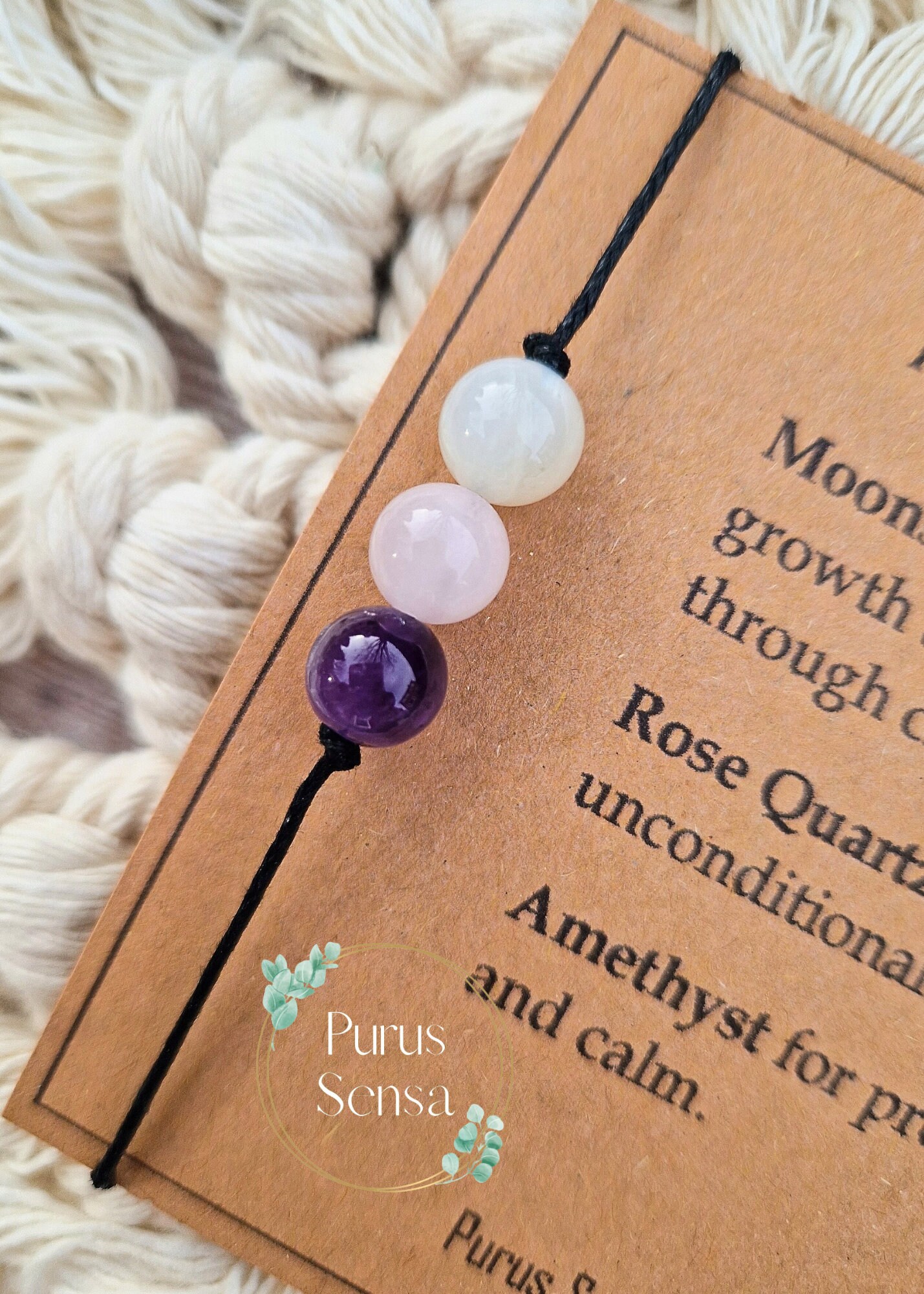 Bracelet Grossesse En Pierre Naturelle - Œil De Tigre Et Pierre Biliaire, Carte Vœux Incluse, 29 Cm