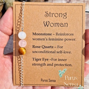 Strong woman crystal bracelet. Friendship crystal gift. Crystal gift for international womans day. Mothers day. Galentines. Birthday. Bff