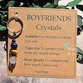 BOYFRIENDS CRYSTALS. Crystals for boyfriend. Cute / funny partner gift for him. Novelty birthday. Unique gift for him. Crystal keyring product logo