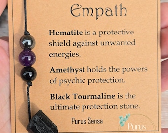 Empath Support Bracelet with Black Tourmaline