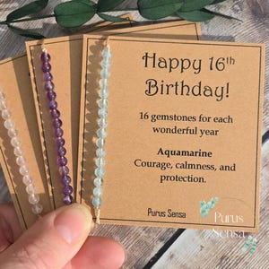 Cadeau pour 16 ans. Bracelet en cristal avec pierres précieuses pour 16 ans Bracelet cristaux pour 16 ans. Idée cadeau pour ados. bracelet minimaliste unique adolescent