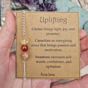 Erhebendes Kristall Armband. Glück, Freude, Motivation. Kristallarmband um die Stimmung zu heben. Positives Geschenk. Stimmungsaufhellend. Heilendes Armband