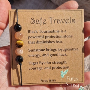 Safe travels crystal bracelet / anklet. Crystal for travel. Gift for protection / travelling / backpacking / new adventures Crystal gift.
