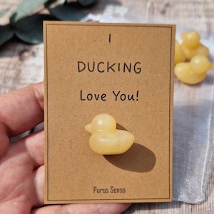 Novelty crystal gift. Duck crystal. For him. For her. Friendship crystal. Funny friendship gift. Ducking. I love you. Crystal gift