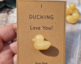Novelty crystal gift. Duck crystal. For him. For her. Friendship crystal. Funny friendship gift. Ducking. I love you. Crystal gift