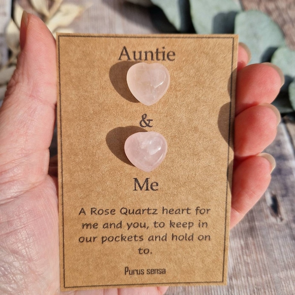 Crystal gift for auntie / aunt. Auntie gift. Crystal for aunty. Distance gift for auntie . Thinking of you. Rose quartz gift. Aunty crystal