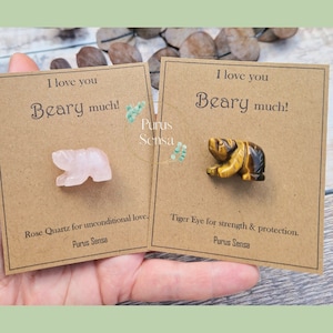 Süßes Kristall Geschenk. Ich liebe dich. echtem Kristall Bär. Für Freundin Freund beste Freundin Mama Schwester Familie Kristall die an Dich denken