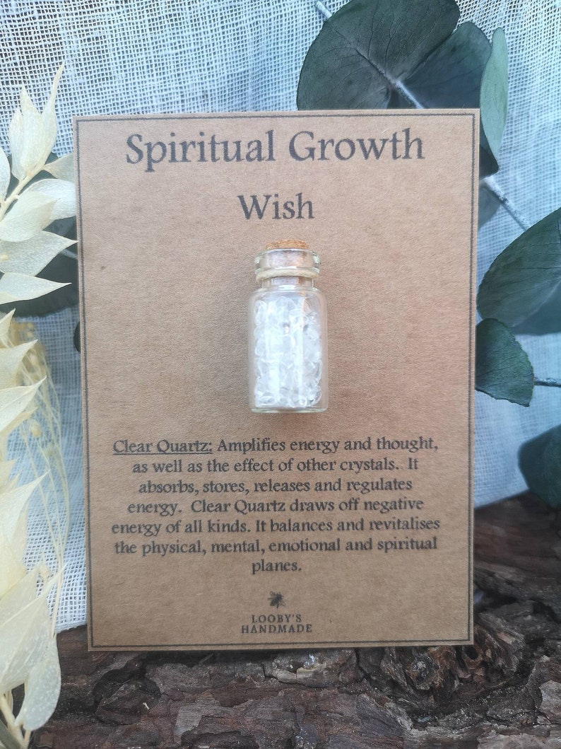 Crystal Wish Bottle. Wish Jar. Mini Bottle of Crystals for Etsy