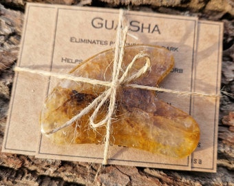 Golden Healer Gua Sha. Natural gua sha gift set. Gua sha set. Self care gift for Her / Him