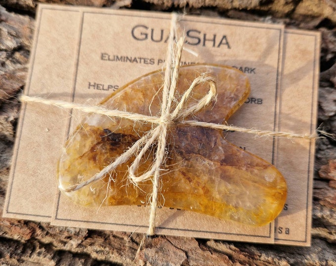 Golden Healer Gua Sha. Natural gua sha gift set. Gua sha set. Self care gift for Her / Him