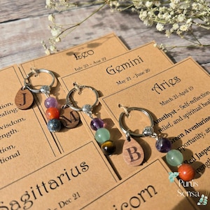 Personalisierter Sternzeichen Kristall Schlüsselanhänger. Sternzeichen Kristall Geschenk für Sie/Ihn. Geburtstagsgeschenk. Geburtstagskristalle