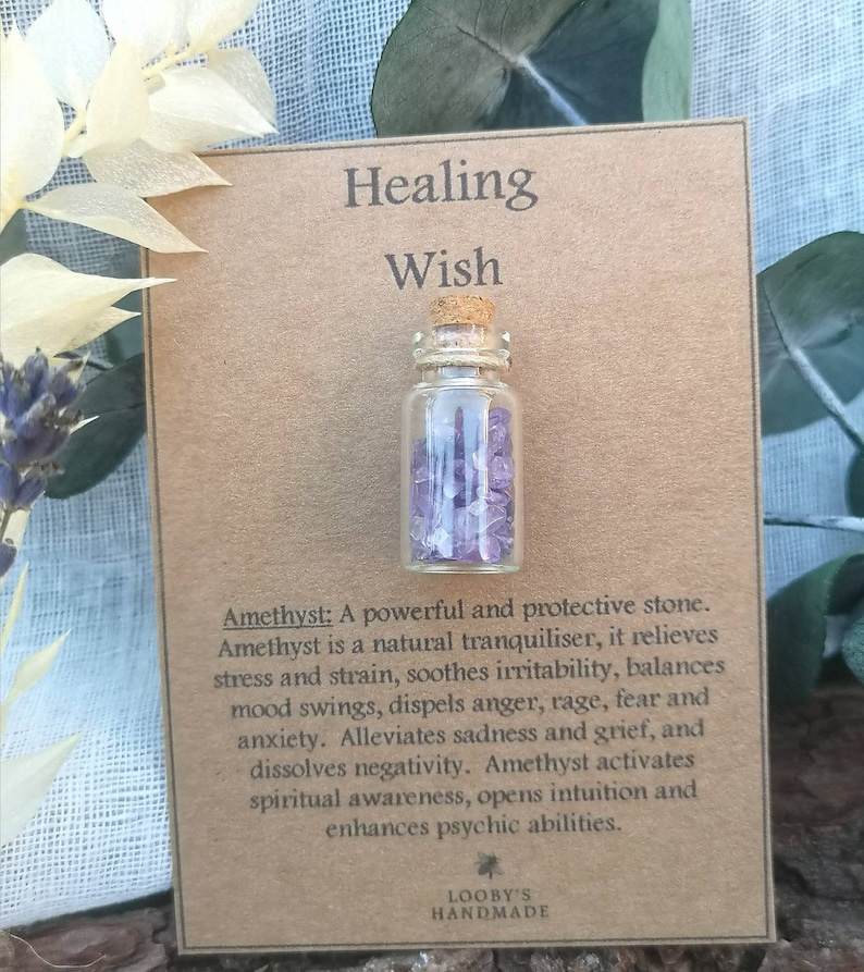 Crystal Wish Bottle. Wish Jar. Mini Bottle of Crystals for Etsy